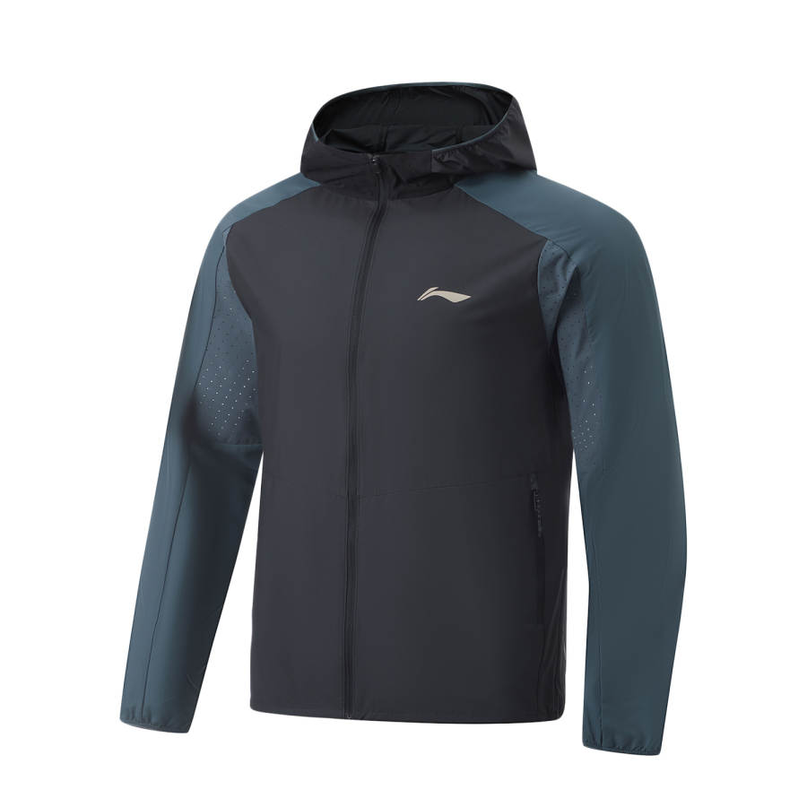 Li-Ning LiNing Running Collection Breathable, Waterproof, And UV Protection Sun Protection Clothing Men's Black/Snail Dark Cyan