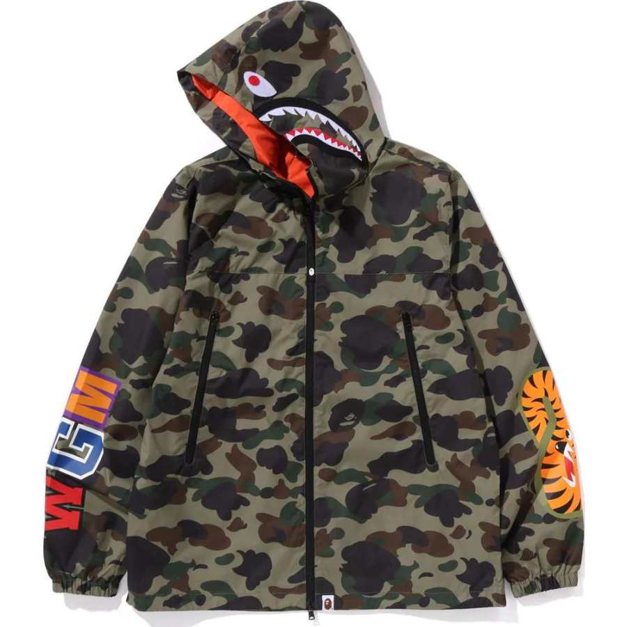 A Bathing Ape 1st camo shark hoodie jacket
