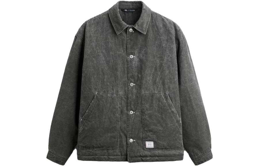 ZARA ZARA Jacket Men's Zebra Print Gray