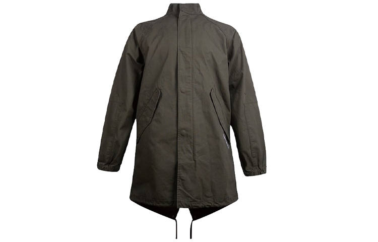 Converse Trench Coats Men's Army Green Stand Collar Moderate