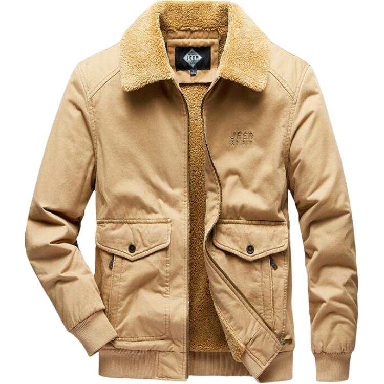 JEEP SPIRIT Pocket Workwear Thickened And Fleece Lined Jackets & Coats Men's