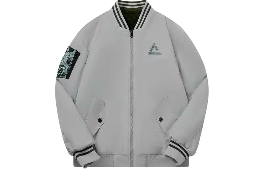 PEAK Basketball Culture Collection Baseball Jacket Men's Smoke Gray
