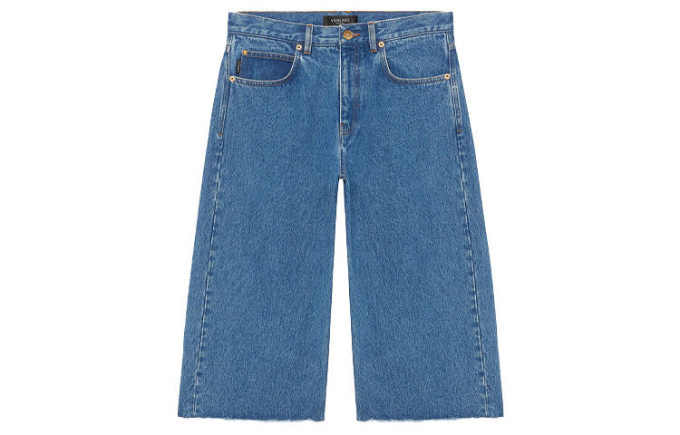 VERSACE VERSACE Jeans Men's Blue Moderate Straight Fit Pants