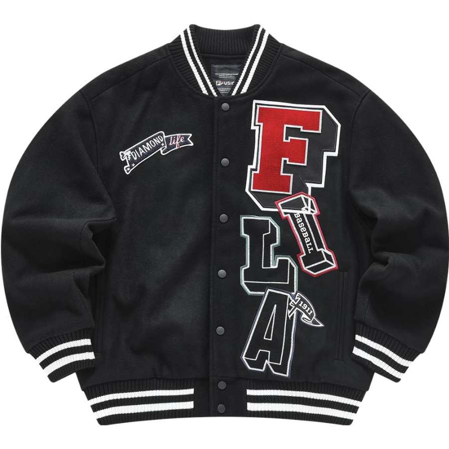 FILA FUSION Baseball Jacket Men's Jet Black