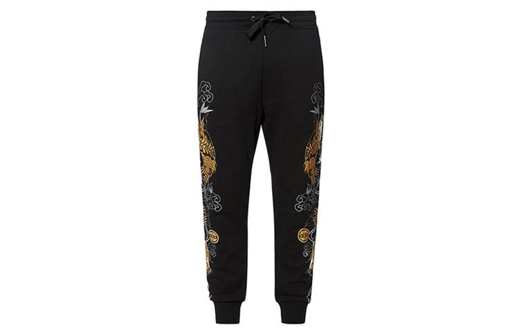 EVISU EVISU Straight Casual Pants Men's Black