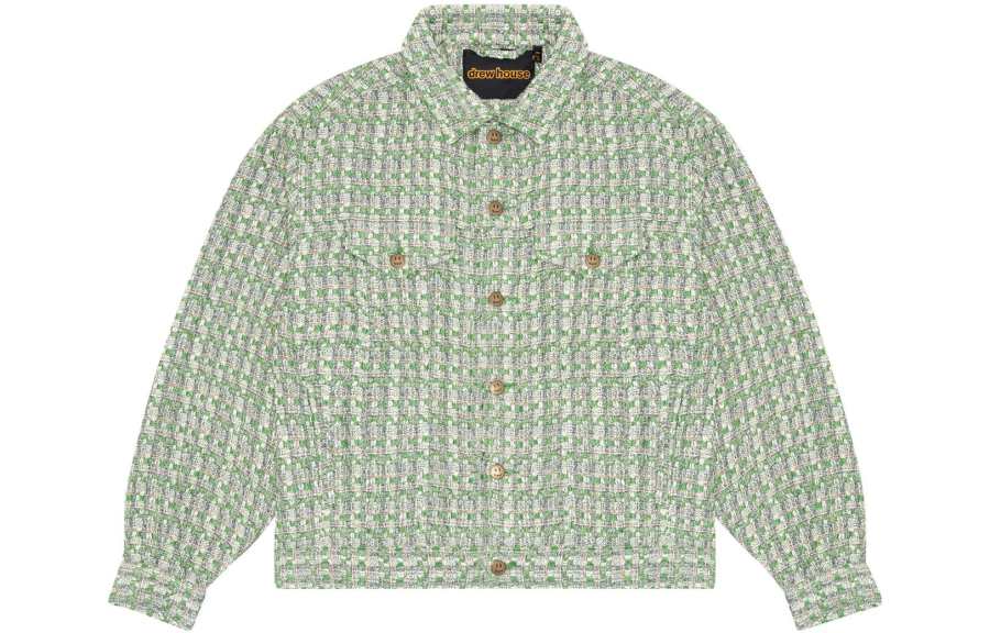 Drew House FW23 Infinite Joy Boucle Trucker Jacket Green Jacket Unisex Green