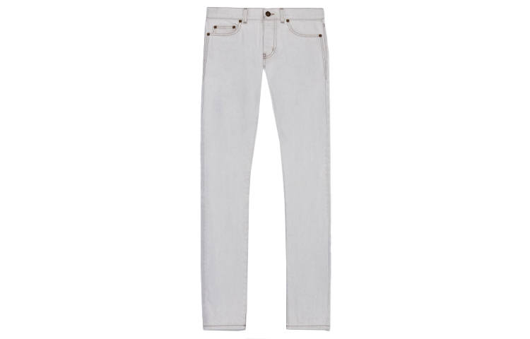 SAINT LAURENT Jeans Men's Gray White