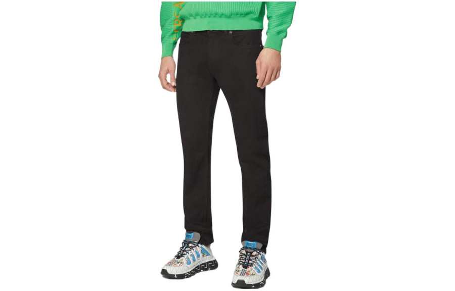 VERSACE VERSACE Jeans Men's Black Moderate Slim Fit Pants