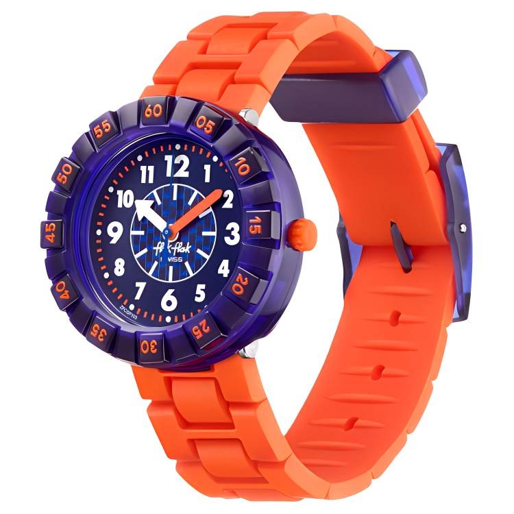SWATCH Flik Flak Quartz Movement Men's Watches Watch 36.7mm Blue Dial Plastic Watch Case Silicone Strap