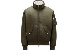 Moncler High Shine Zip Up Padded Jacket