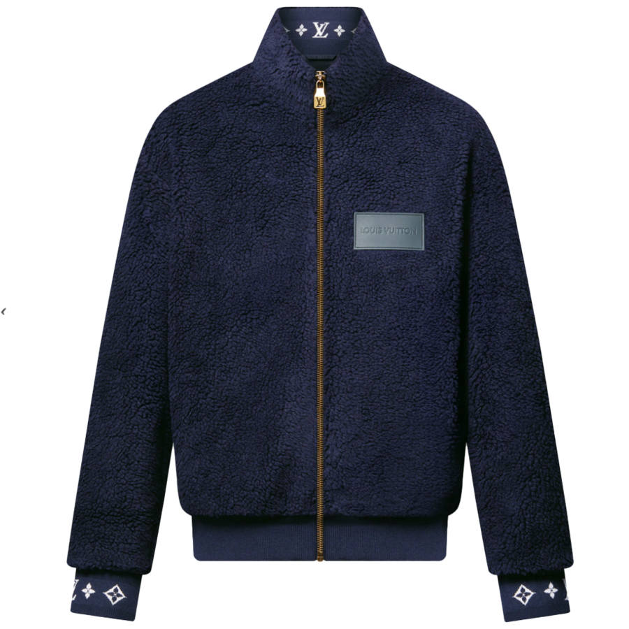 LOUIS VUITTON LOUIS VUITTON 1AGL Leather Patch Fleece Blouson