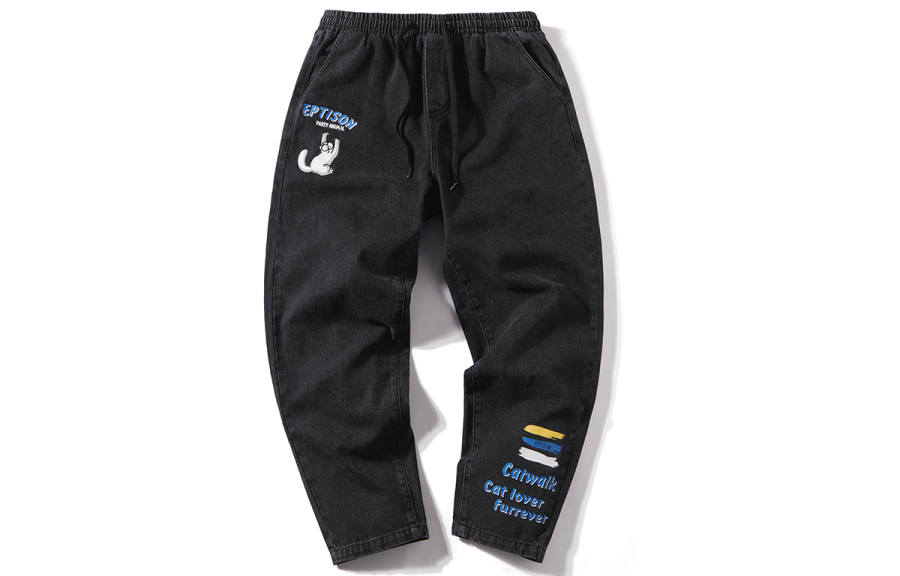 EPTISON X Simon'S Cat Jeans Unisex Moderate Straight Fit Pants