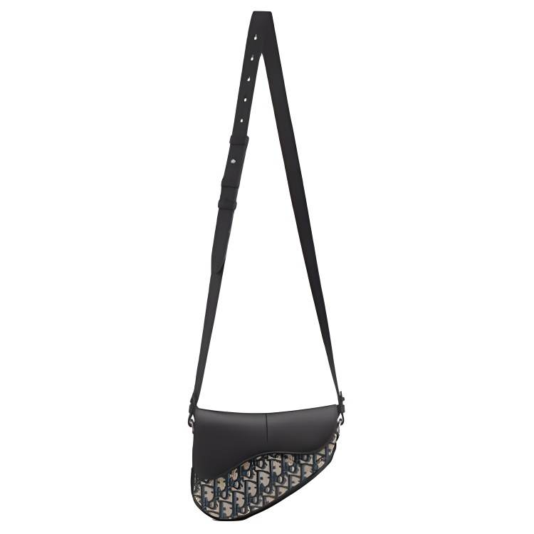 DIOR Cotton Saddle Bag, Shoulder Bag Mini Women's Beige & Black