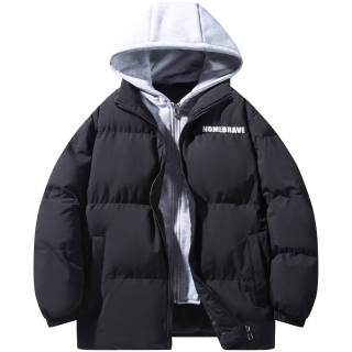 NOME Puffer Jackets Unisex Hooded Thickened Mock Two Piece Puffer Jacket