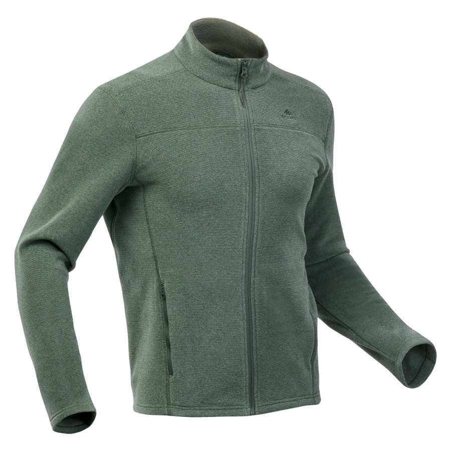 DECATHLON MH100 QUECHUA Fleece Clothing Men's Light Olive/Dark Green