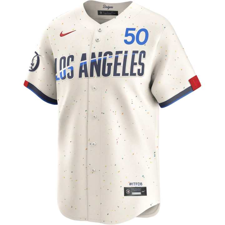 Nike Nike X MLB Los Angeles Dodgers, Mookie Betts Baseball Jacket Men's Cream