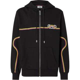 Gcds Logo Stripe Zip-Up Hoodie