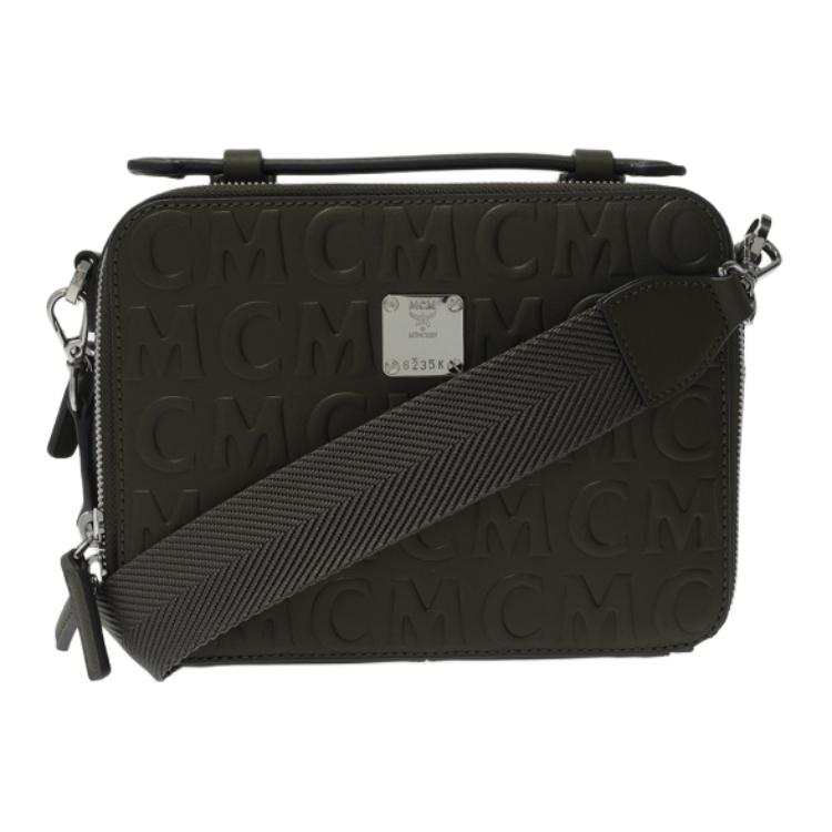MCM Aren Leather Shoulder Bag, Crossbody Bag, Handbag Small Men's Sea Tortoiseshell Green