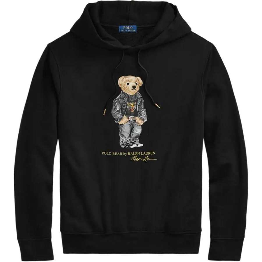 Polo Ralph Lauren FW24 25 Spring Summer, New Year Style, Bear Pattern Hooded Long Sleeved Fleece Lined Sweatshirt Men's