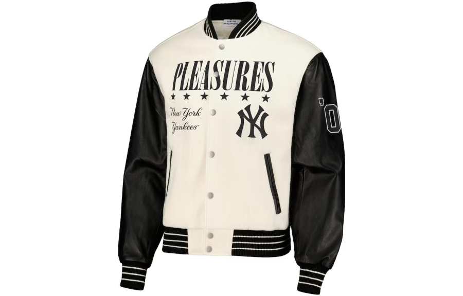 MLB MLB x PLEASURES FW23 Baseball Jacket Men's White
