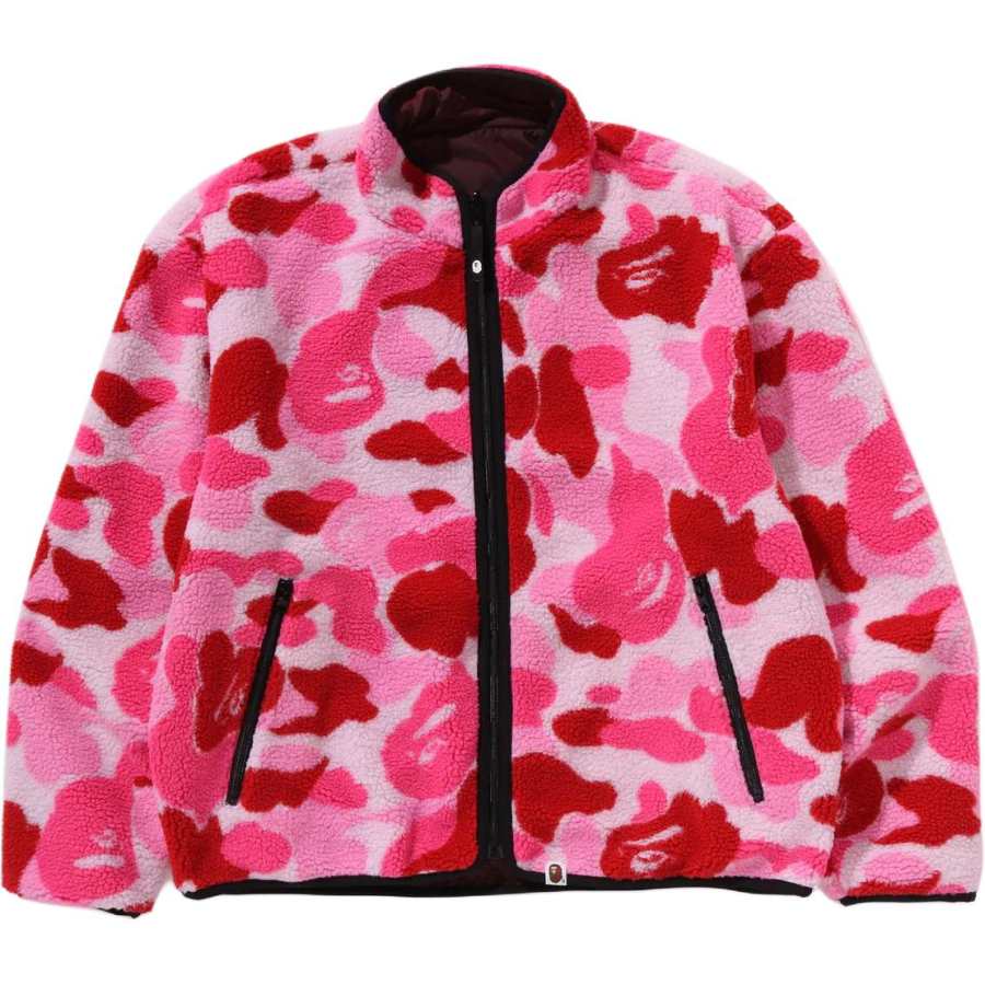 A BATHING APE A Bathing Ape camouflage-print fleece bomber jacket