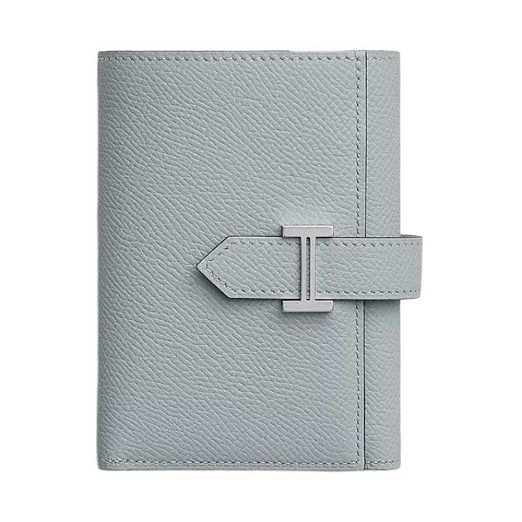 HERMES Bearn Epsom Calfskin Wallet Women's 8U Bleu Glacier Blue