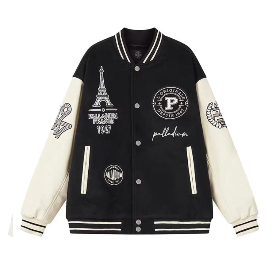 Palladium Baseball Jacket Unisex Lead Black