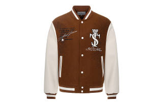 STK SMALL TOWN KID x YADcrew Baseball Jacket Unisex Dark Brown