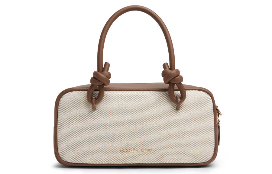 CHARLES&KEITH Canvas Handbag Small Women's Taupe Canvas Taupe/Beige