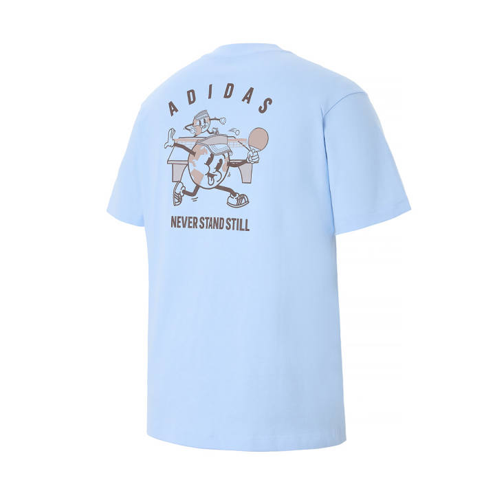 Adidas Adidas T Shirts Men's Sky Blue Crew Neck Moderate