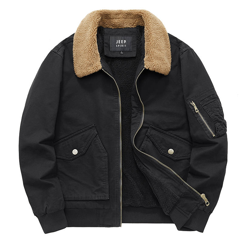 JEEP SPIRIT Jeep, Thickened And Fleece Lined Casual Workwear Puffer Jacket Men's