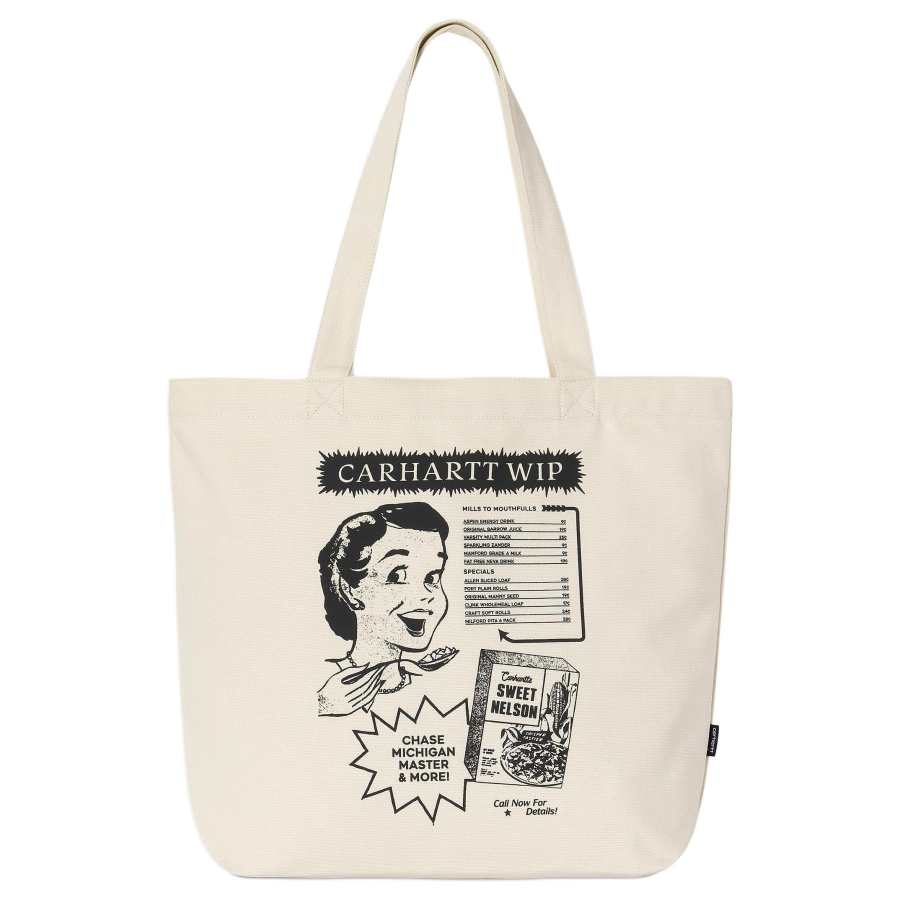 Carhartt WIP Cotton Tote Bag, Shopping Bag, Shoulder Bag Unisex Ecru