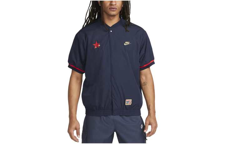 Nike Nike Baseball Jerseys Men's Dark Blue Baseball Collar Moderate Straight Fit