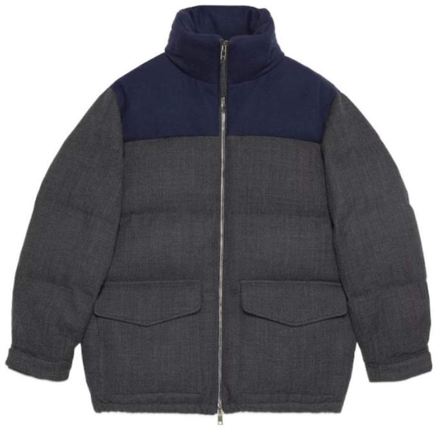GUCCI GUCCI Logo Patch Zip Up Puffer Jacket