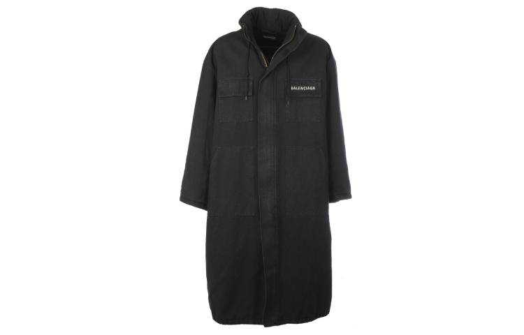 Balenciaga Parka Coat Loose Fit Men's Black