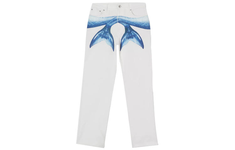 Burberry Jeans Men's White Moderate Straight Fit Pants