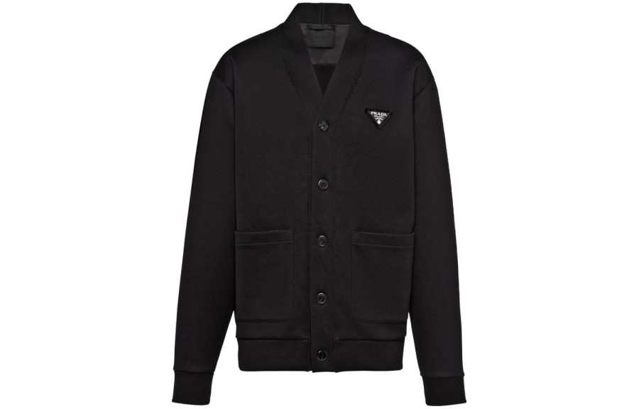 PRADA PRADA V-Neck Button-Up Sweashirt