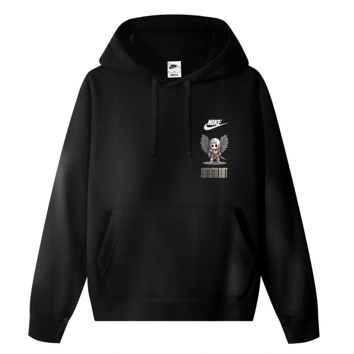 Nike Nike Sportswear Club Fleece Lined Internship Battle Angel Thermal Pullover Hooded Sports Sweatshirt Unisex Black