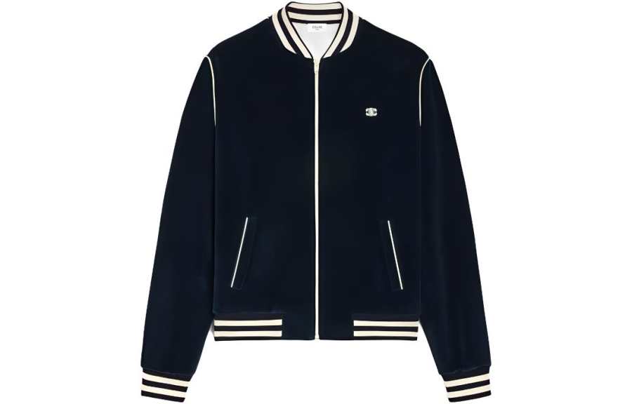 CELINE CELINE Triomphe Teddy Jacket In Velvet Jersey