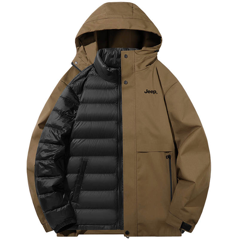 Jeep Waterproof And Windproof To Keep Warm Windbreaker Jacket Unisex