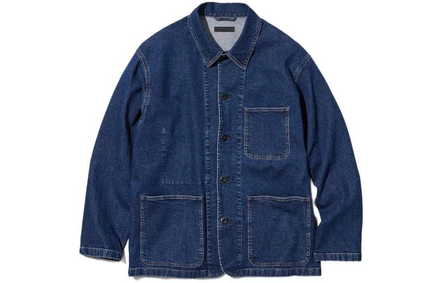 UNIQLO Denim Jackets Unisex Sea Blue Pointed Collar Moderate Other