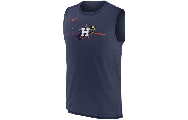 Nike Nike Baseball Jerseys Men's Marine Blue Crew Neck Moderate