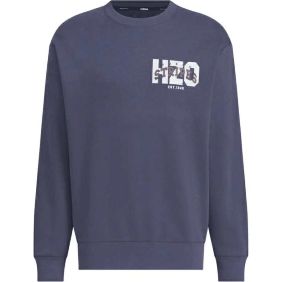 Adidas Adidas Clothing Sweatshirts Men's Blue Crew Neck Moderate Other