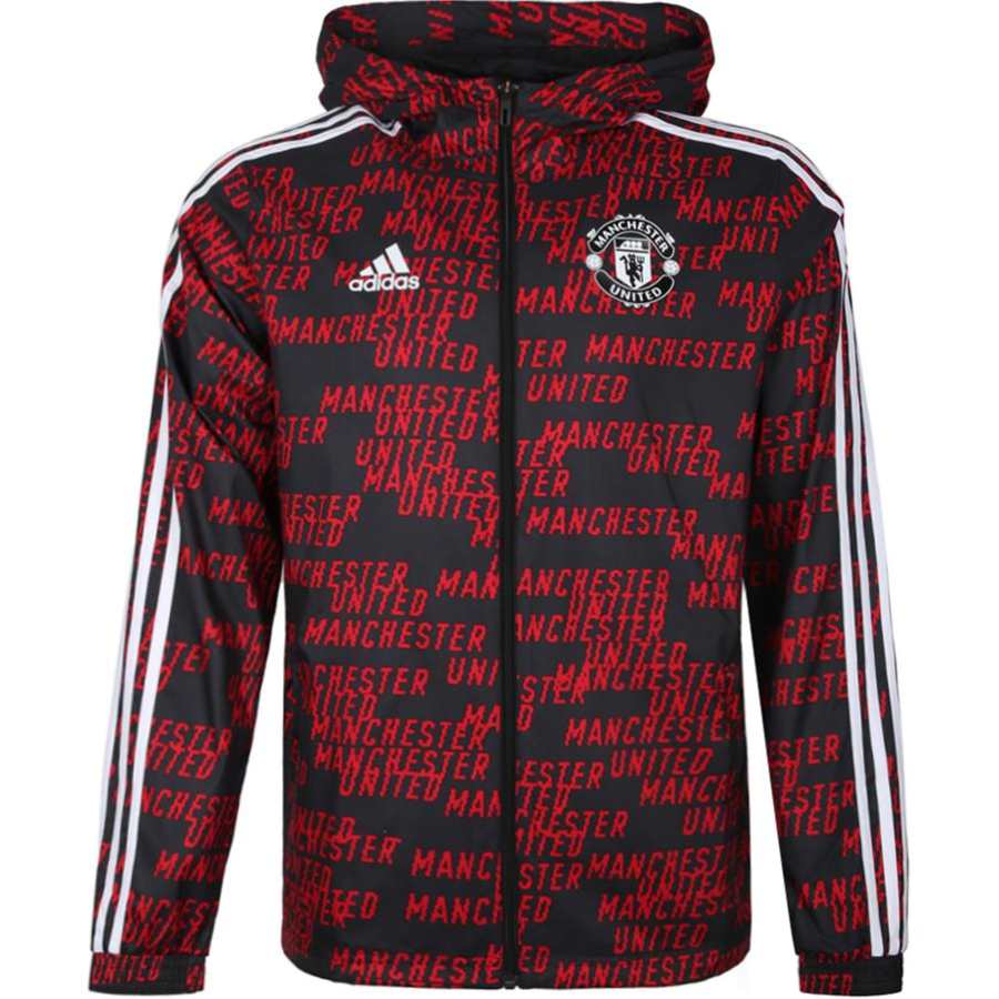 Adidas Adidas MUFC Manchester United Soccer Ball Collection WINDBREAKR Jackets & Coats Men's Red