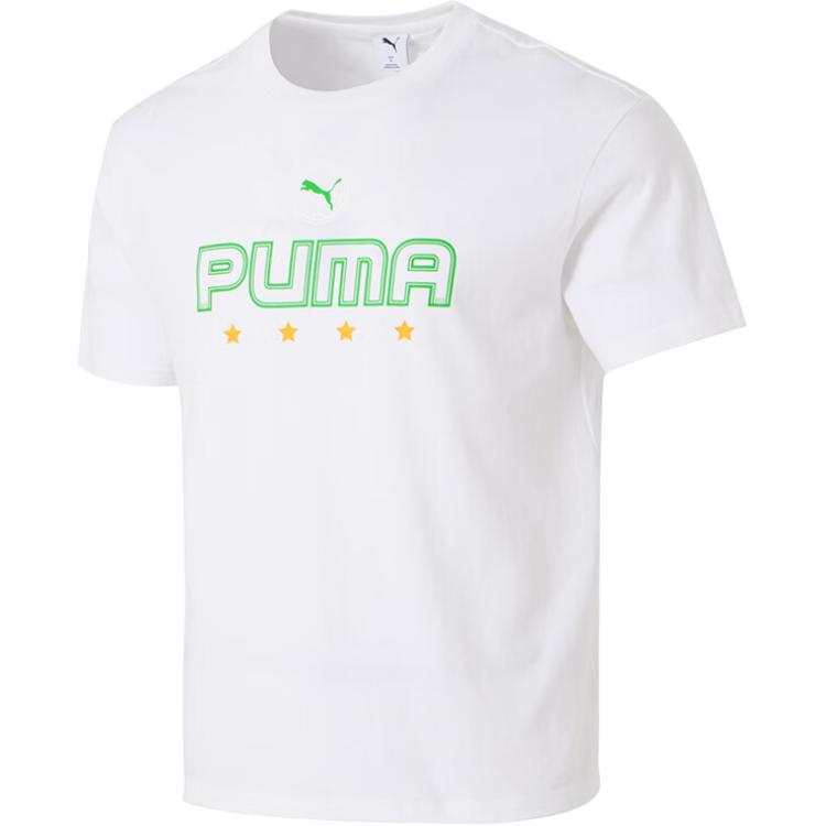 PUMA T Shirts Men's White Crew Neck Moderate