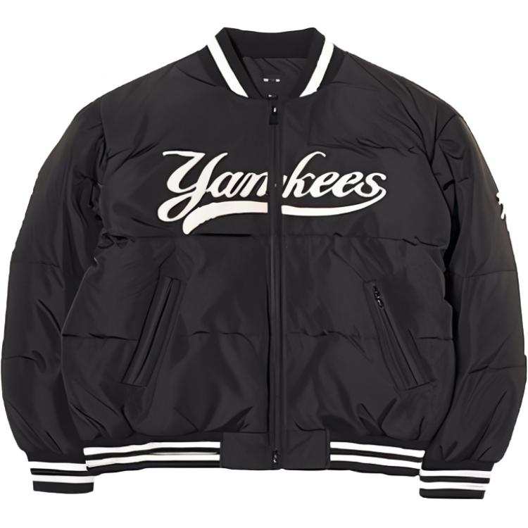 MLB MLB Varsity Front Cursive Rib Mid Short Down Jkt Baseball Jacket Unisex Black
