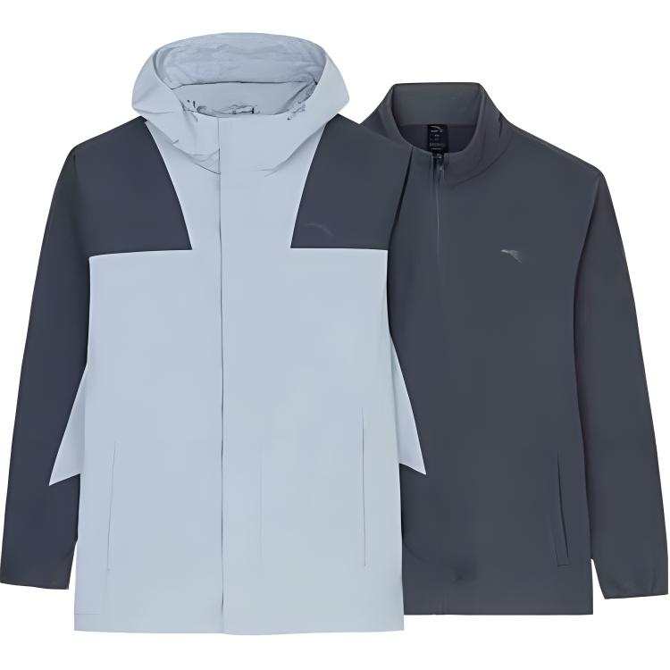Anta Variety Training Collection Thermal Water Repellent Windbreaker Jacket Men's Castle Gray/Lime Stone