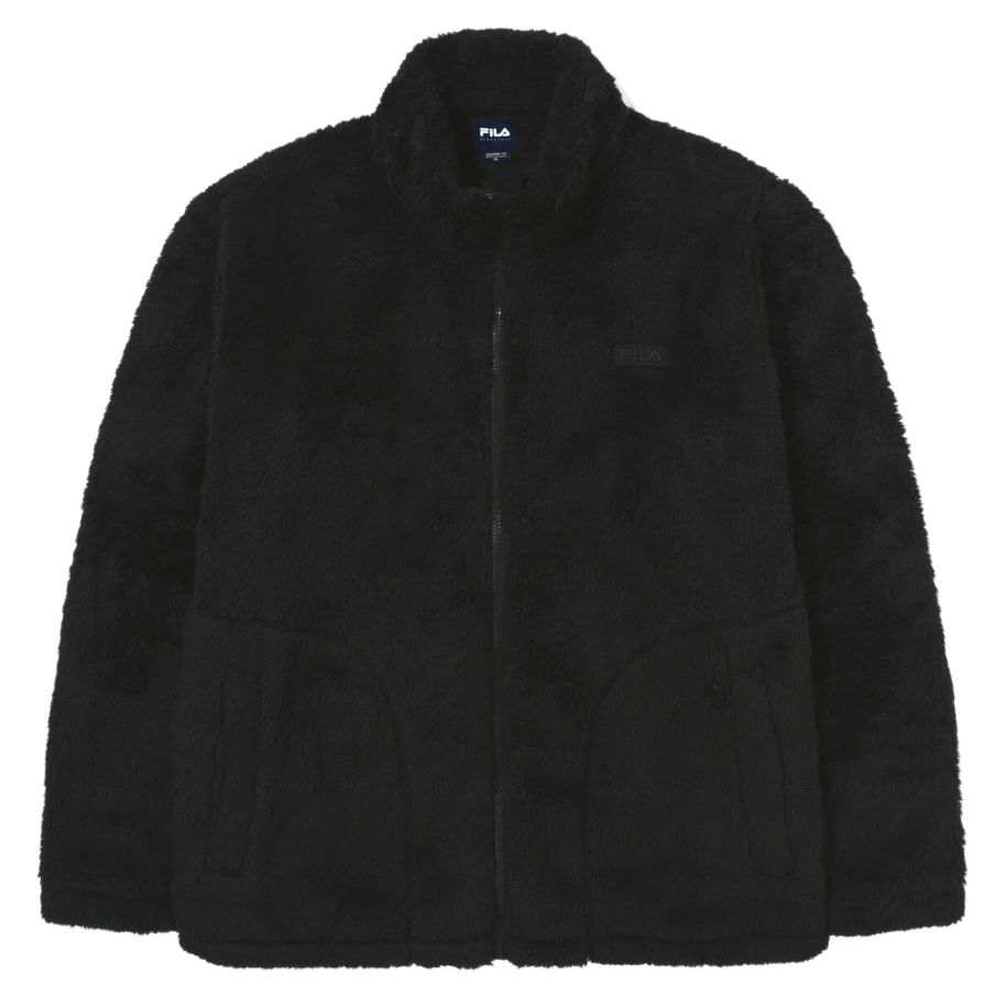 FILA Velvet feel Coat Unisex Black