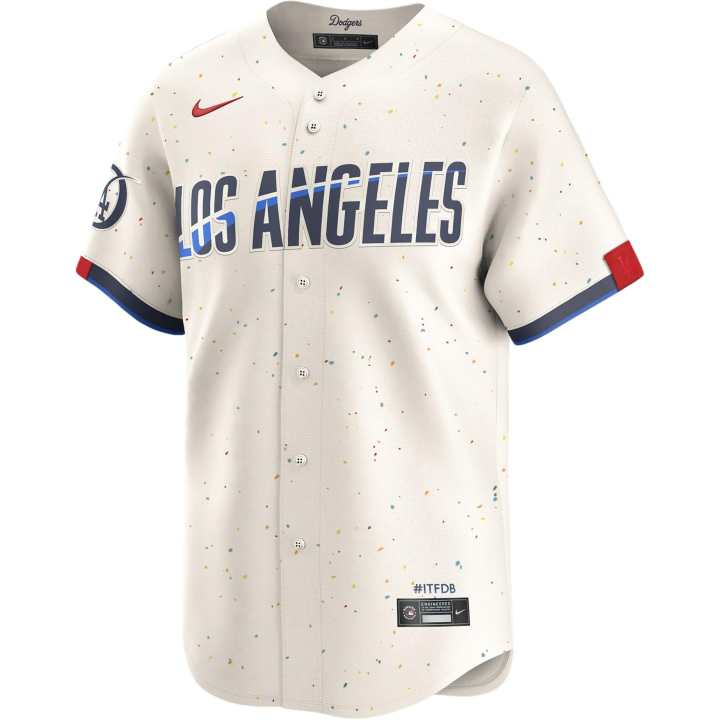 Nike Nike X MLB Los Angeles Dodgers City Connect Baseball Jacket Men's Cream