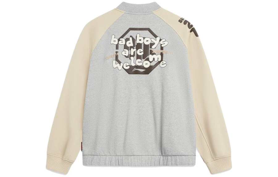 Li-Ning Li Ning Badfive Baseball Jacket Men's Heather Gray Dusty Khaki